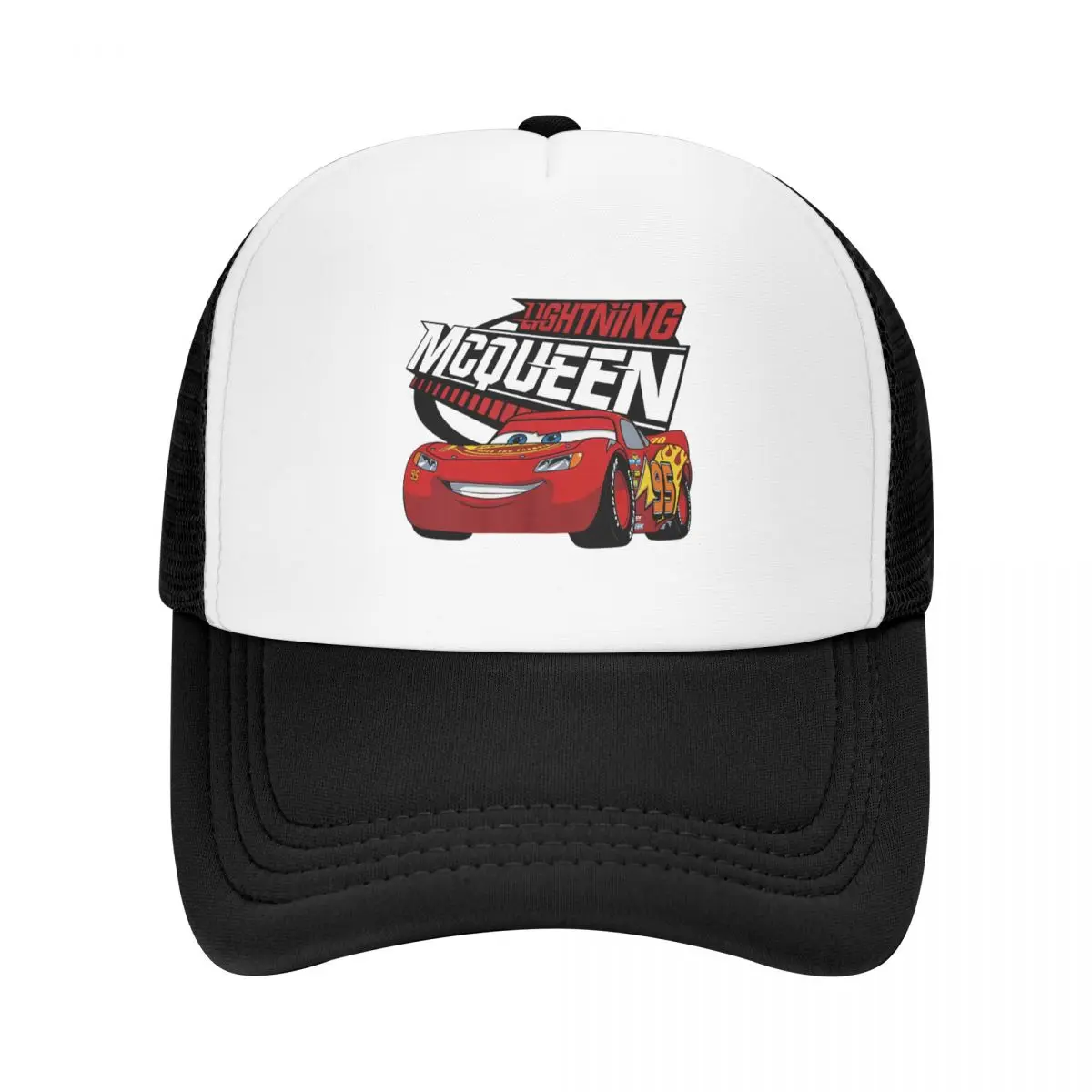 Cool Lightning McQueen Racer Trucker Hat for Men Women Personalized Adjustable Adult Cartoon Cars Baseball Cap Outdoor