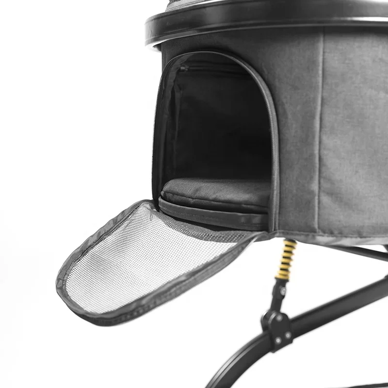 Easy One-Hand Fold Luxury Pet Dog Stroller 4 Wheels Pet Stroller Travel Folding Carrier