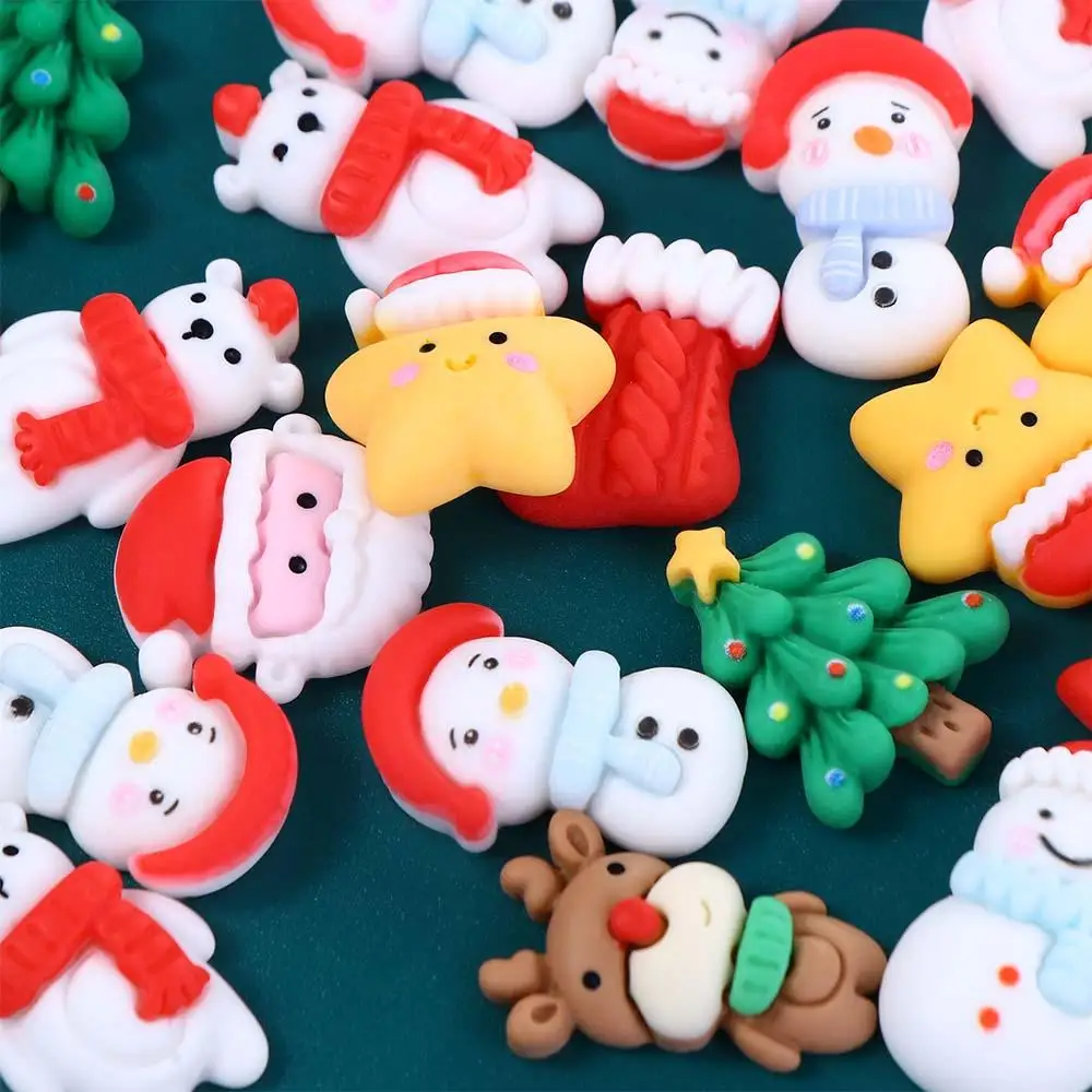 Estatuetas de desenhos animados padrão para diy hairpin fazendo remendos de natal enfeites para casa ornamento de ano novo material de arte diy