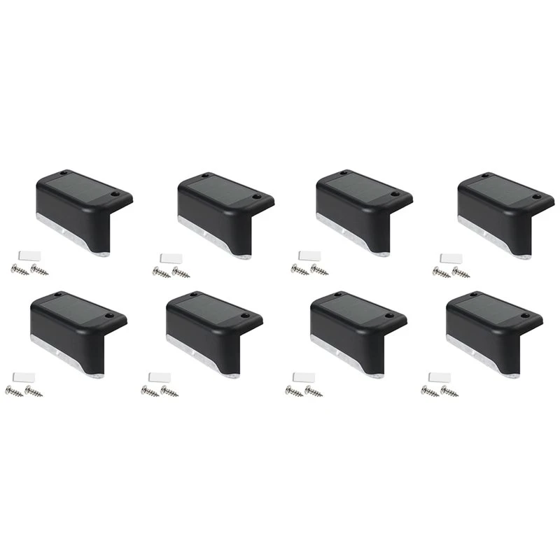 Lampes solaires AA77 8X pour terrasse, étanches, alimentées par énergie solaire, pour clôture, escaliers, marches, jardin, patio, allée