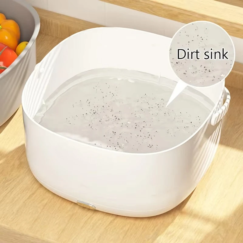 ماكينة غسيل أوتوماتيكية مزدوجة الطبقات للخضروات والفواكه والسيارة مصدر طاقة كهربائي لتنقية الخضروات #2