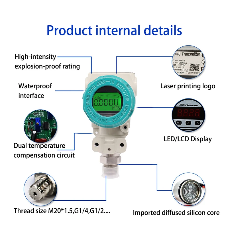 120 degrees high temperature 10bar pressure transmitter G1/4 pressure sensor signal 4-20mA pressure transducer