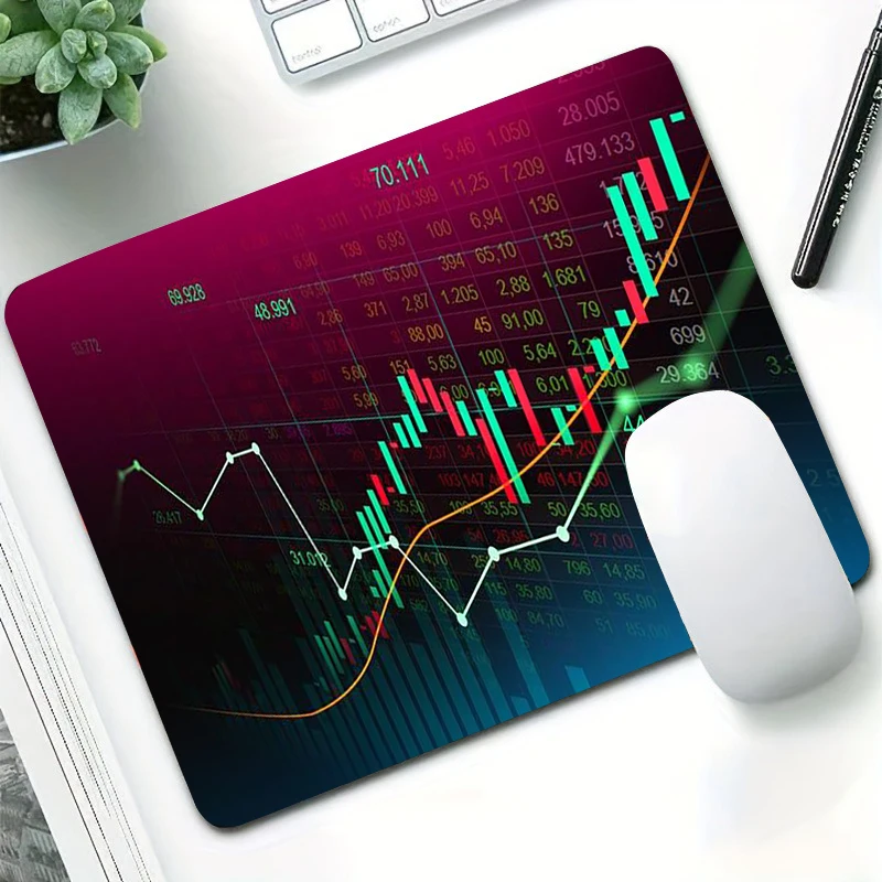 

Квадратный коврик для мыши Market Trading Graph, настольные коврики, компьютерные офисные принадлежности с противоскользящей резиновой основой, аксессуары для домашних игр
