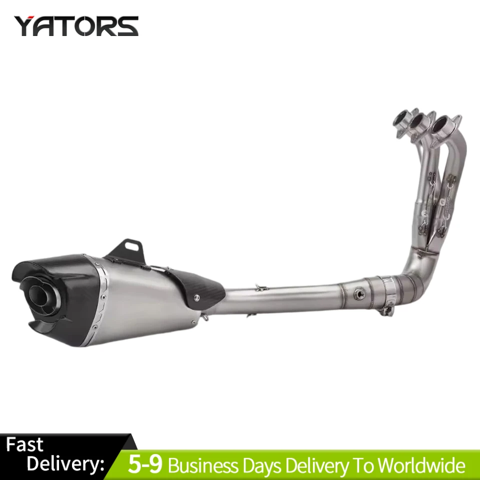 

Full Exhaust Systems for MT-09 Tracer FZ09 XSR900 Motorcycle - 51mm Slip On Muffler, Front Mid Link Pipe, Escape Db Killer