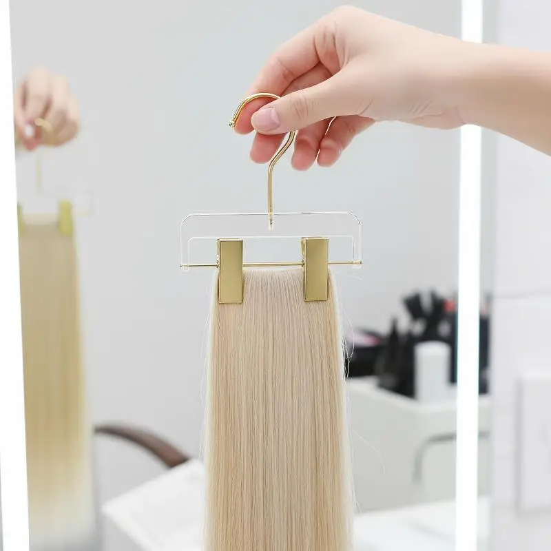 Acrylic Wig & Hair Extension Hanger Clip 1Pcs Hanging Storage Display Stand Clothes Pins For Hairpin Wig Organizer