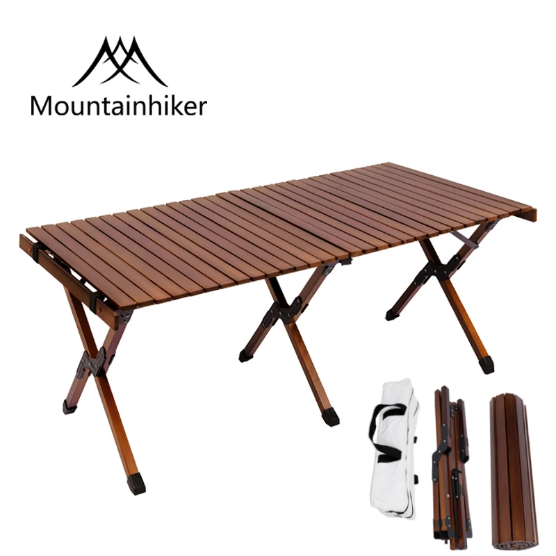 

Mountainhiker Folding Table Beech Camping Wooden Table Family BBQ Picnic Desk Garden Party Table Travel Hiking Outdoor Furniture