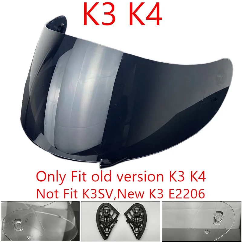 Visera Casco Moto Helm Gesichtsschutz Visier Windschutzscheibe für AGV K3 Helmvisier Sonnenschutz UV-Schnitt Capacete nicht für neue K3 und K3SV