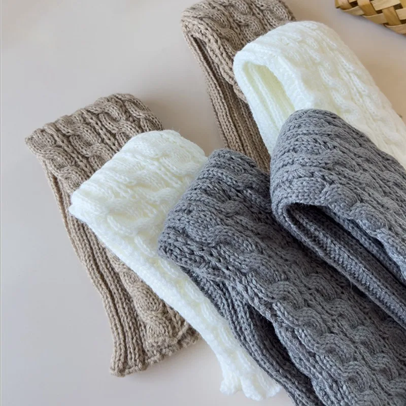 BWANGIAO Jambières Pour L'automne Et L'hiver, Chaussettes En Polaire Berbère, Chaussettes Douces Pour Filles, Couvre-Jambes à Lacets, Bas En Tricot