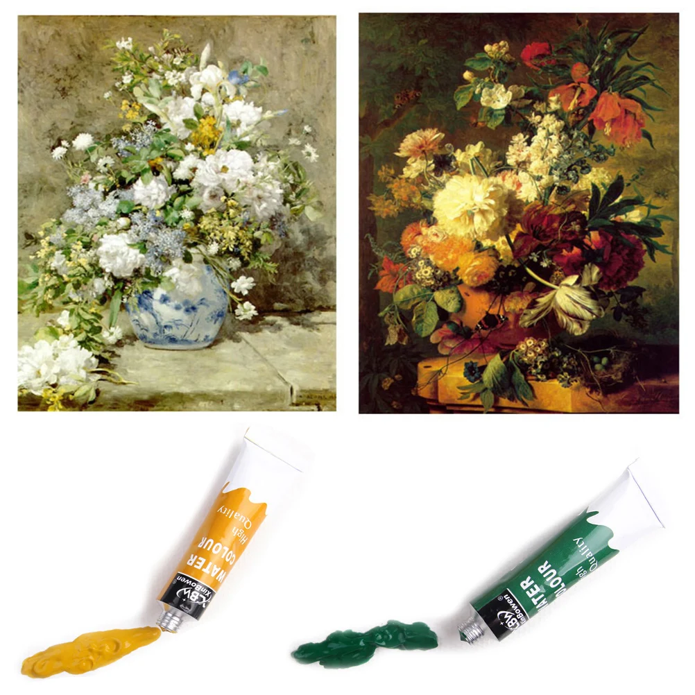 

12 Colors Watercolor Paint Set Vibrant Richly Pigmented Tubular Tubes Foldable Compact Storage Painting Kit