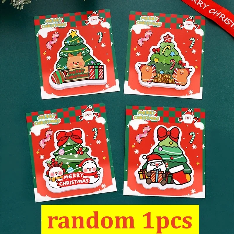 30 ورقة على شكل شجرة عيد الميلاد، ملاحظات لاصقة ذاتية اللصق، وسادات مذكرة، تغليف هدايا عيد الميلاد، ملصقات تزيينية