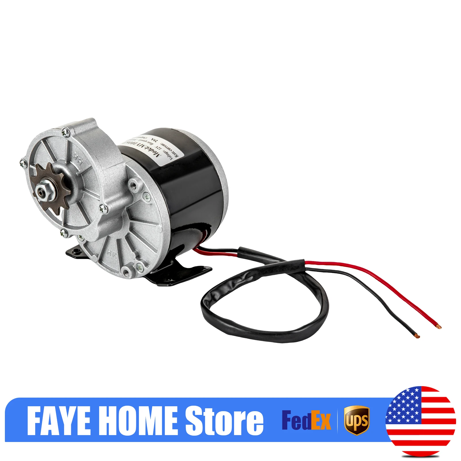 

Мощный двигатель постоянного тока 12 В 250 Вт с редуктором для электронного велосипеда, скутера, квадроцикла