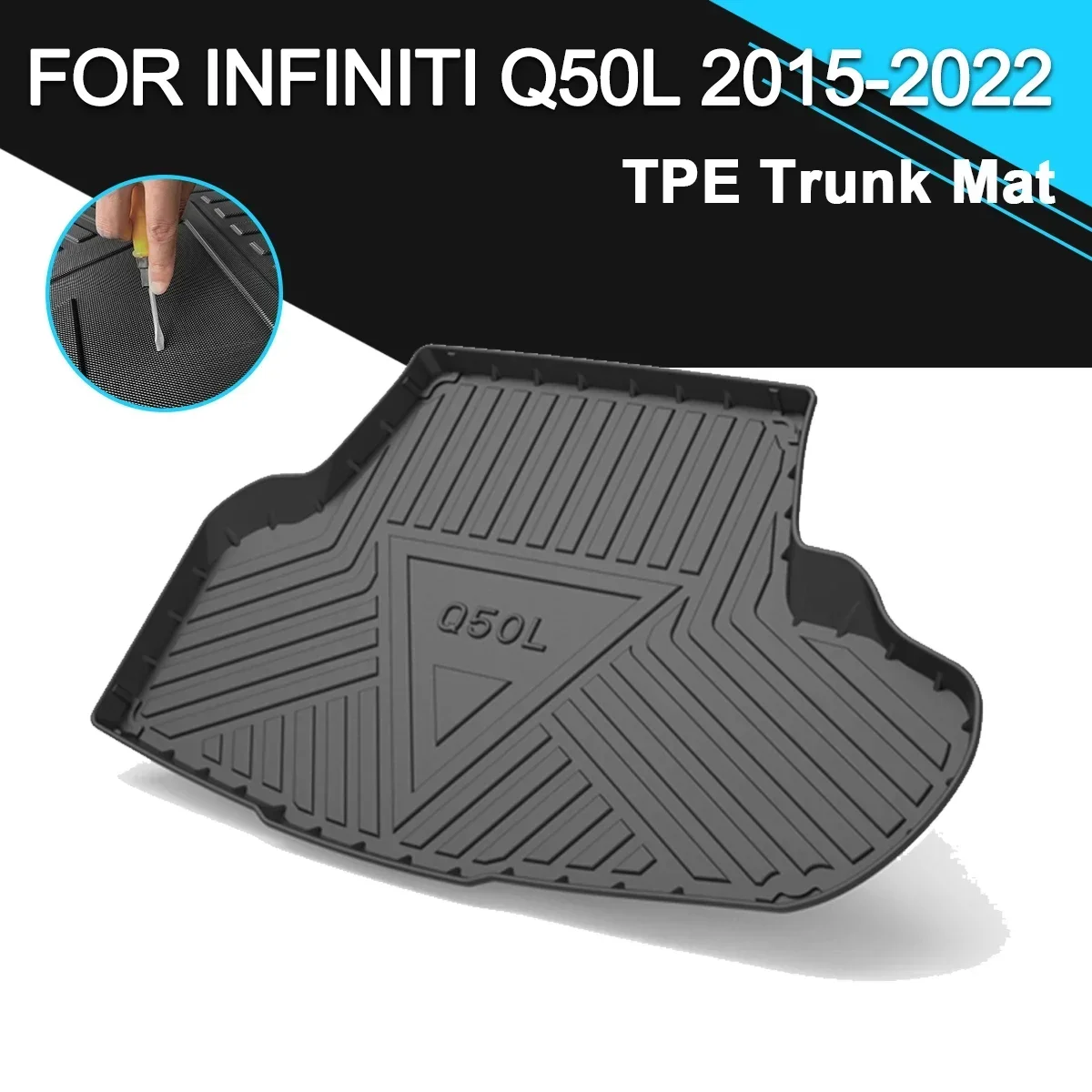 

Car Rear Trunk Cover Mat Non-Slip Waterproof Rubber TPE Cargo Liner Accessories For Infiniti Q50L 2015-2022