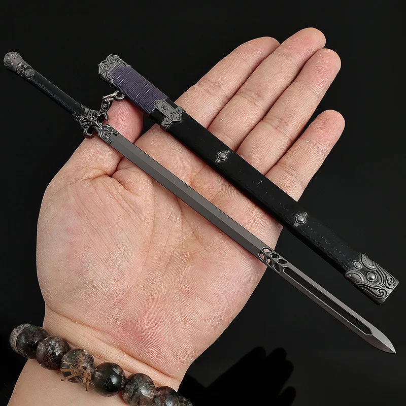 22cm/8.66in Where Winds Meet Game Peripheral Weapon Models Silent Swords Metal Sheathed Crafts Toys Desktop Display Gift for Boy