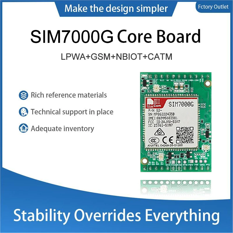 Imagem -05 - Simcom Sim7070e Sim7000g Sim7000e Sim7000a Nbiot Catm Lpwa Placa Núcleo Placa Núcleo de Desenvolvimento Gsm