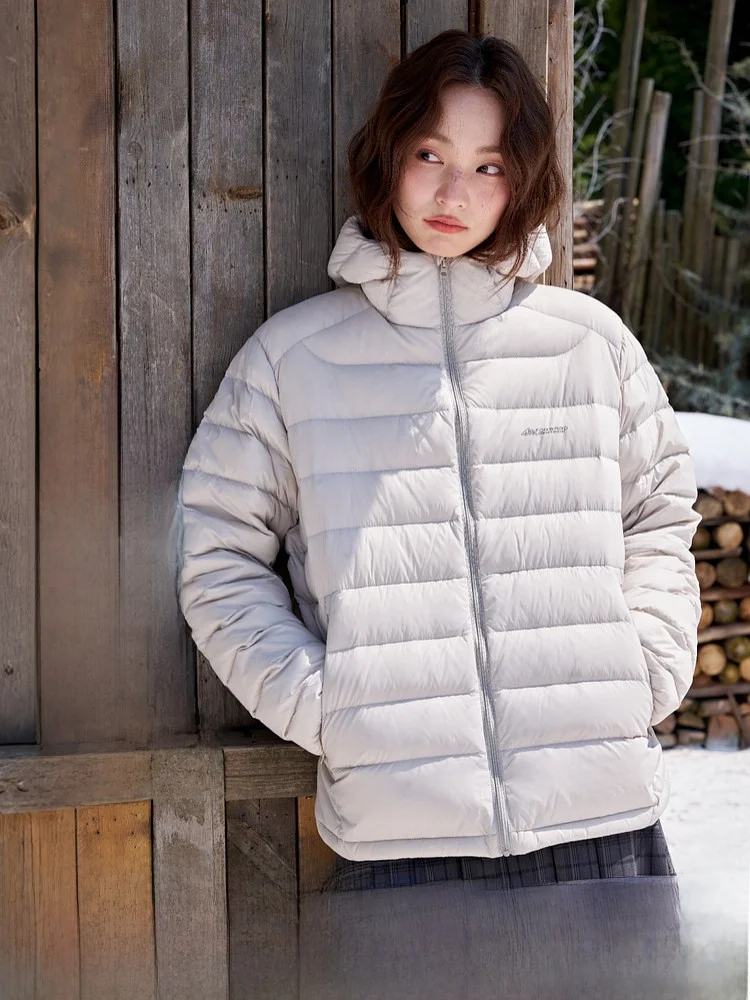 

Snowy Commute 2026 Spring New Lightweight Casual Couple Sle Ribbed down Jaet Men Women Commuting Outdoor ort Coat