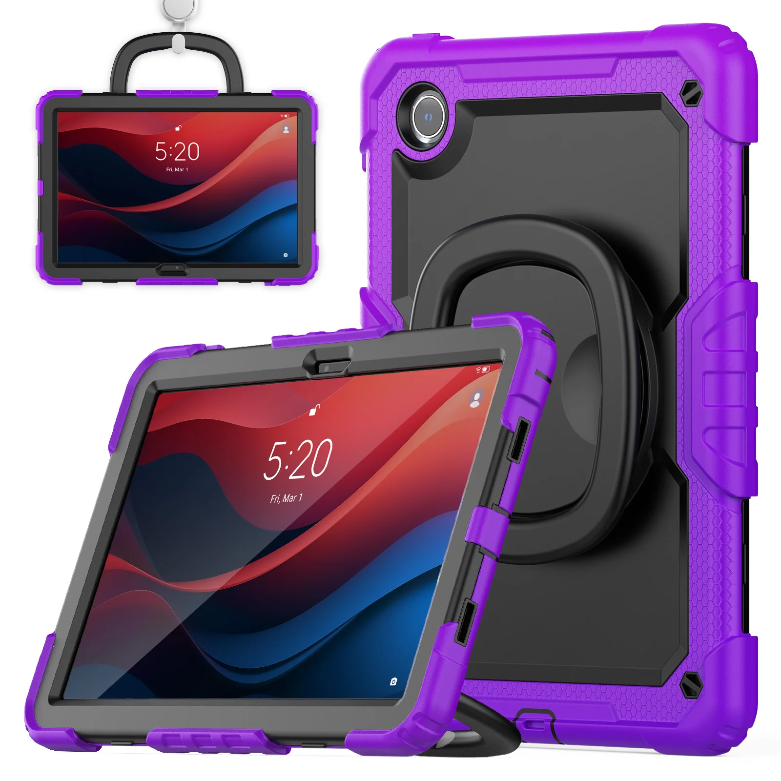 Handle Grip Case For Lenovo Xiaoxin Pad 2024 Tab M11 TB-330FU TB-331FC 11.0 inch 360 Rotating Heavy Duty Cover Shockproof Capa