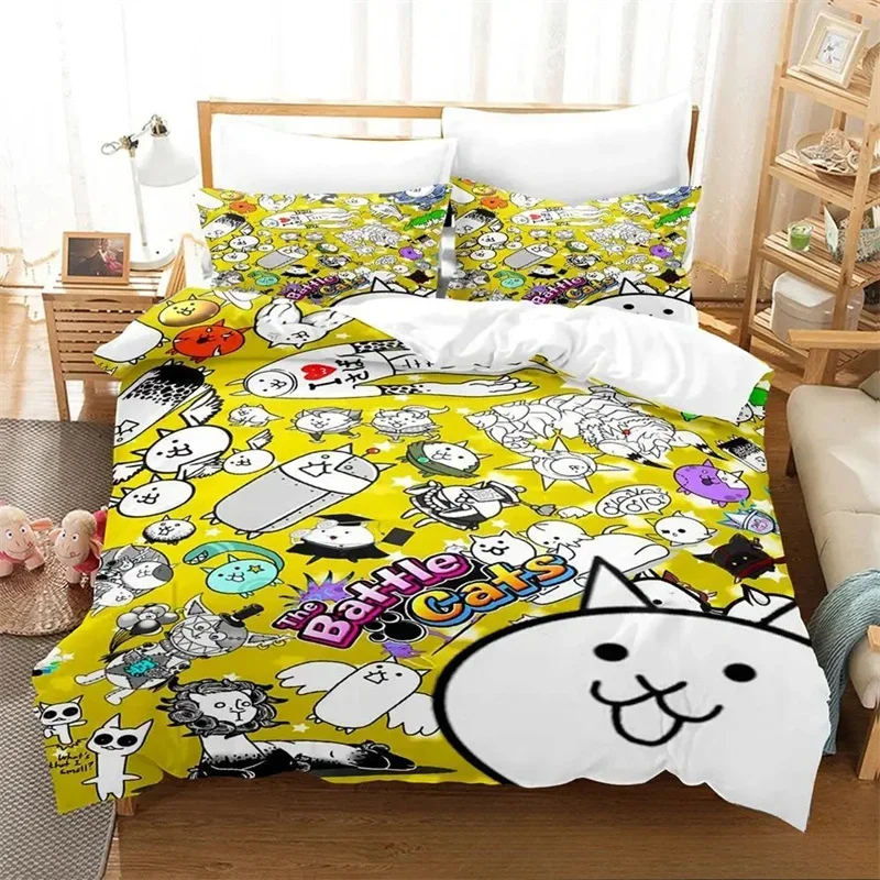 Fashion 3D Print Game The Battle Cats Bedding Sets exquisite bed supplies set duvet cover bed comforter set luxury birthday gift