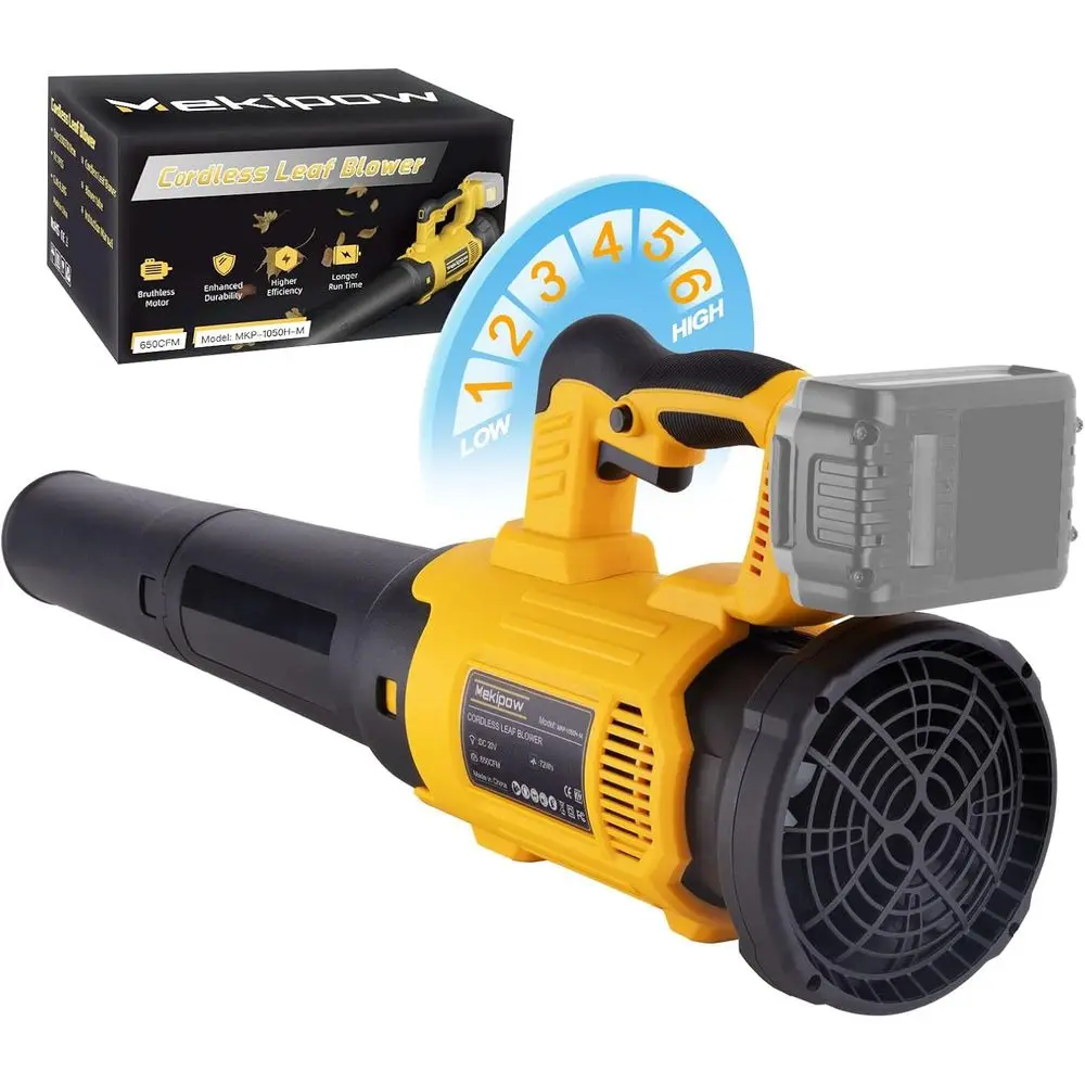 

Cordless Leaf Blower Fit for Dewalt, 650 CFM Electric Handheld Leaf Blower, with Brushless Motor Built-in Protection Device, Var