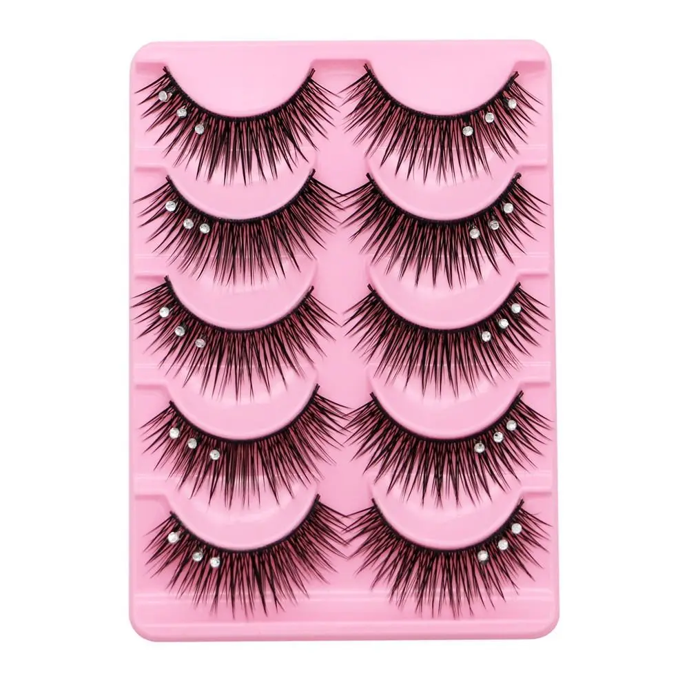 

fiber Handmade Glitter Fuffy Lashes Diamond Manga Lashes Thick Long Eye Lashes False Eyelashes Eye Extension