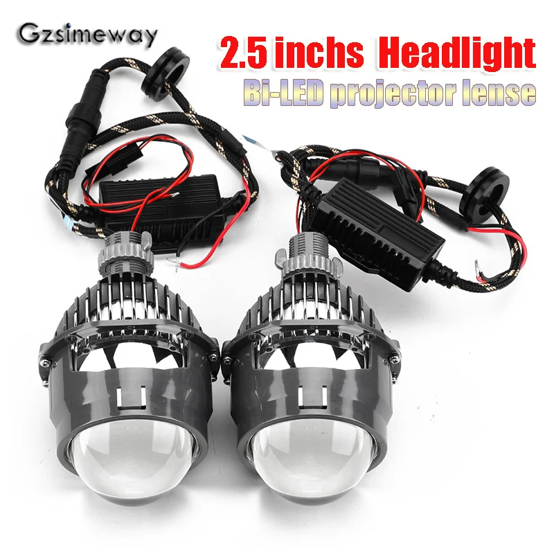 BI-LED 2.5 Inch Projector Lens H7 H4 9006 9005 Car Headlight Hi/lo Bulbs 30000LM 70W 6000K Lamp with Turbo Fan Retrofit Kit