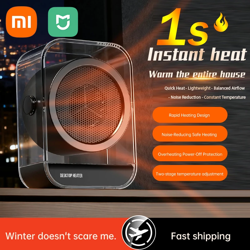 

Xiaomi 500 Вт настольный обогреватель теплого воздуха PTC керамический быстрый нагрев бытовой радиатор для домашнего офиса зимний нагревательный прибор