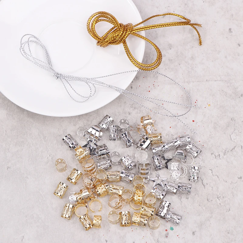 حلقة شعر مجوفة للضفائر ، تصفيف الشعر بنفسك ، إكسسوارات الشعر ، مجوهرات أقفال الشعر ، أصفاد معدنية مجففة ، 36: