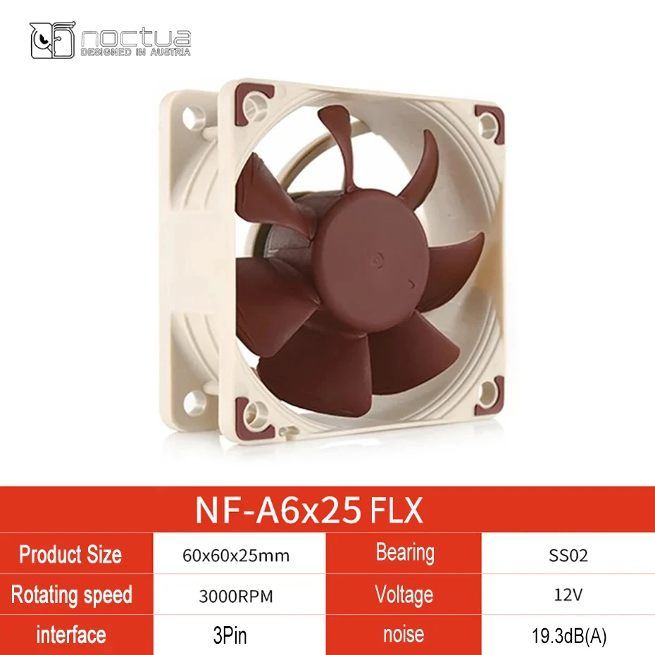 Вентилятор Noctua NF-A6x25 60 мм с умным контролем температуры — фото товара