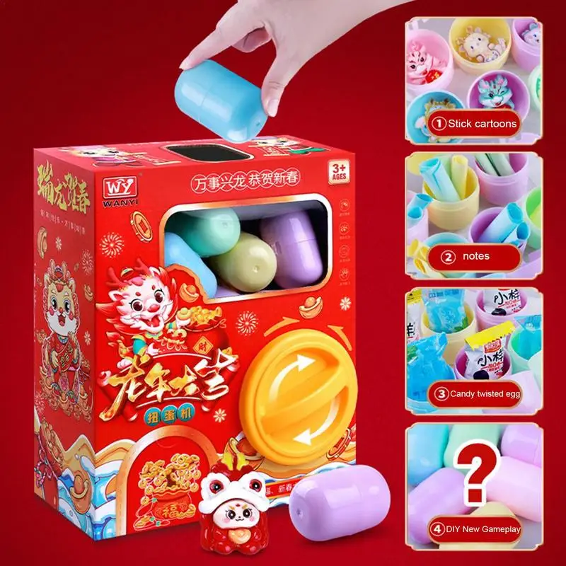 Vending Machine Toys Chinese New Year Children Mini Claw Machine Toys Lucky Egg Twisting Machine Toy Gift for Boys Girls