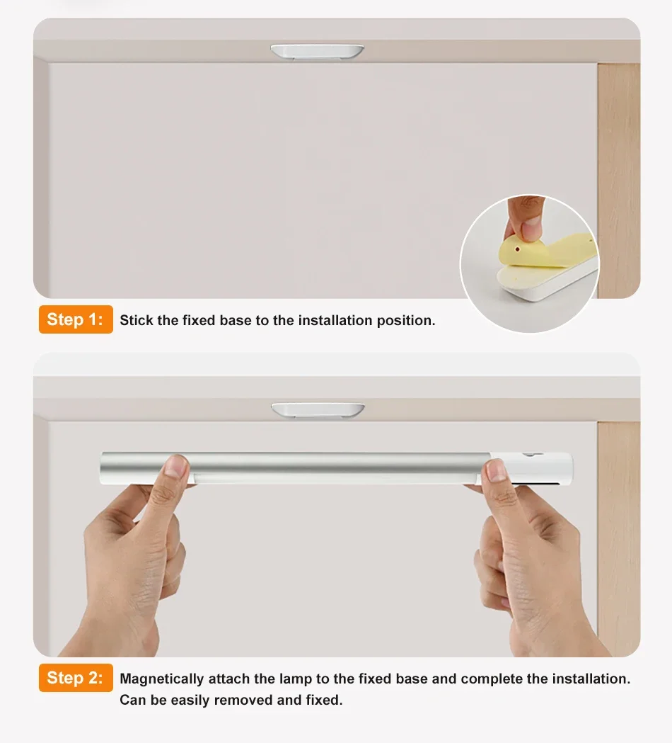 LED Digital Display Motion Sensor Night Light Type C Rechargeable Closet Light Magnetic Sensor Lamp For Cabinet Kitchen Lighting