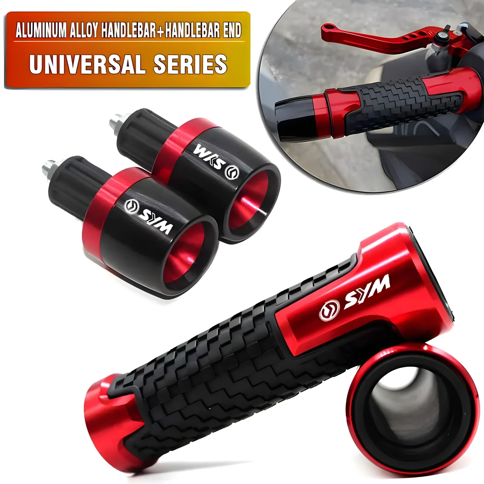 For SYM CRUISYM GTS 300 GTS 300i JOYMAX Z 125 250 300 MAXSYM 400i TL500 TL508 Motorcycle Hand Grips Handle Bar End Cap