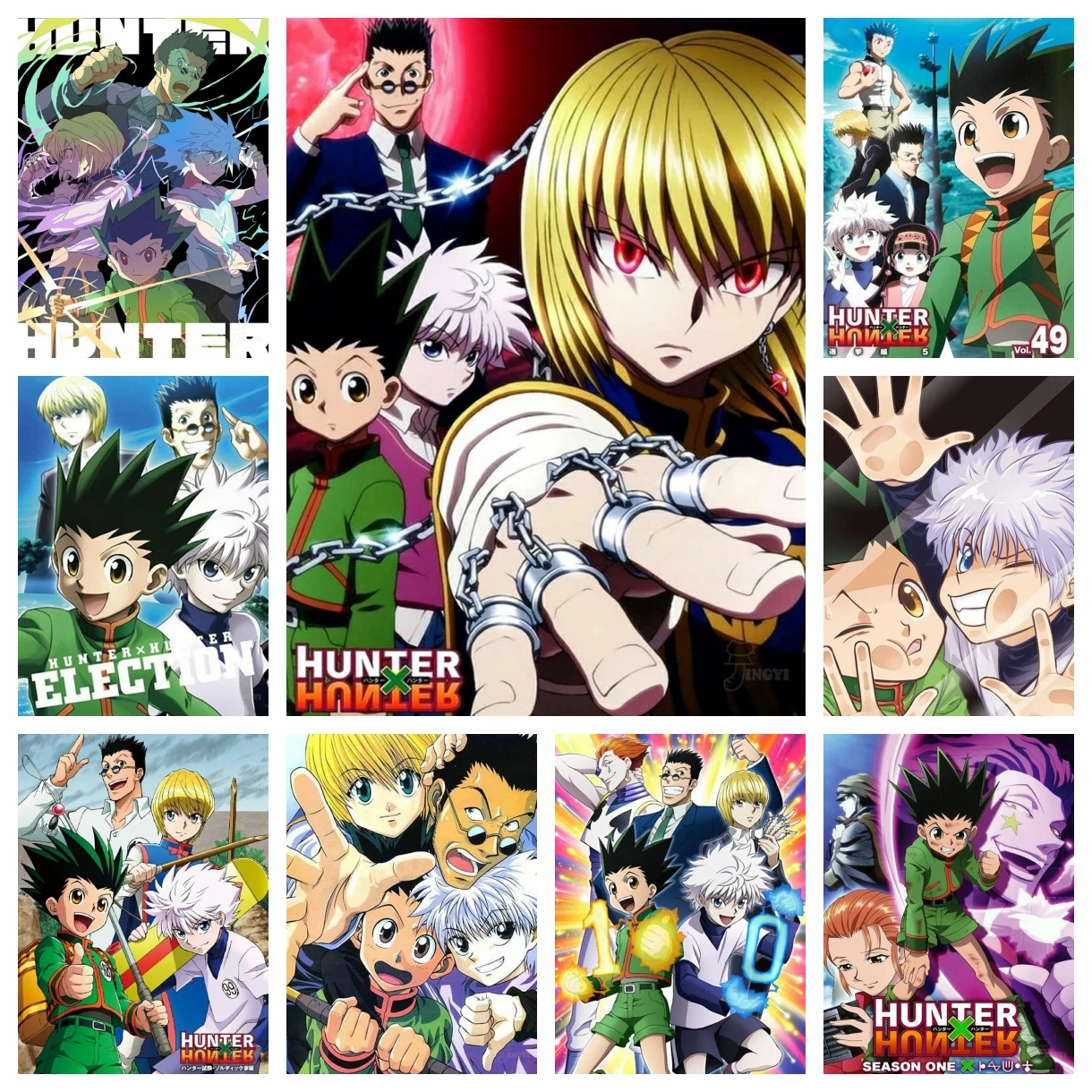 5D Full Drill Diamond Painting Kit Hunter Hunter Characters Phantom Troupe Manga Cover Art Cartoon DIY Rhinestone Picture Decor