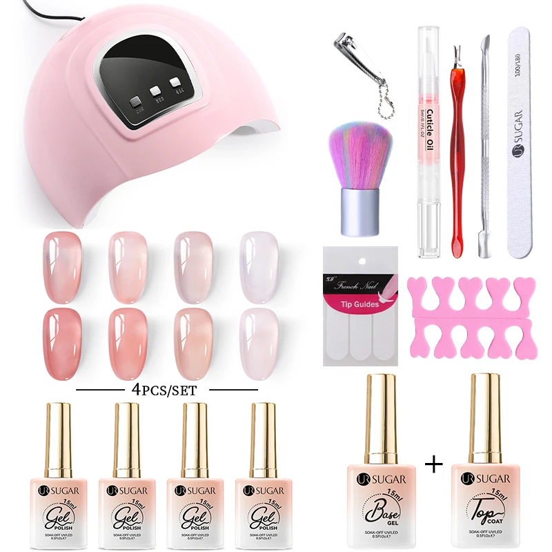 UR SUGAR Nail Gel Polish Set/Kit Acrylic Nails Set With 36W UV LED Lamp Dryer Colors Gel Polish Kit Soak Off Manicure Tools Set