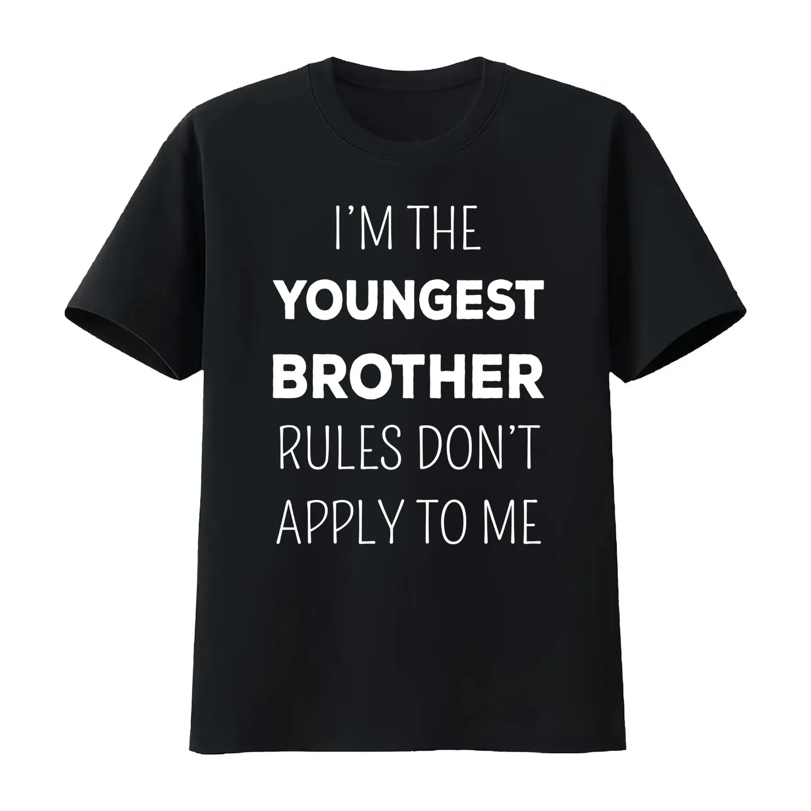 Matching Brothers - Youngest Brother Rules Don't Apply I T-Shirt Summer Casual Cotton Tee Oversized Streetwear Tops