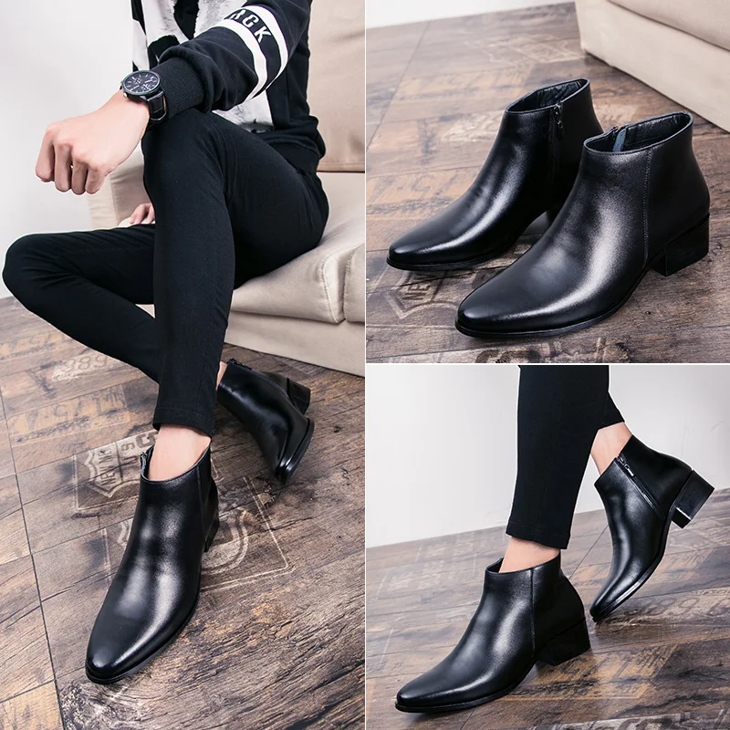 Winter Herren PU-Lederstiefel Klassischer Britischer Stil Casual Business Schuhe Hochwertige Knöchelstiefel für Männer Übergröße 46 Herrenstiefel – Detail 14