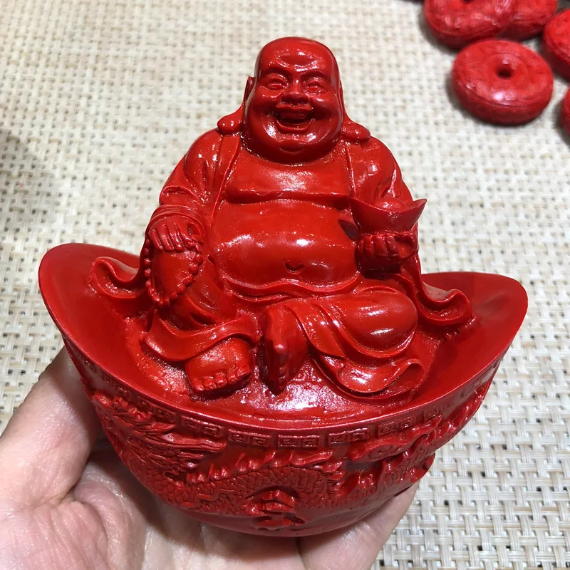 Zhu Sha Hong Yuan Bao Buddha Feng Shui worships Buddha's lucky gold ingot.