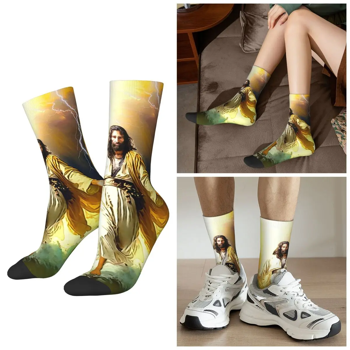 

Носки All Seasons Angel Jesus Christ Rebirth In Heaven, носки в стиле Харадзюку, впитывающие пот, носки для подарков на День святого Валентина