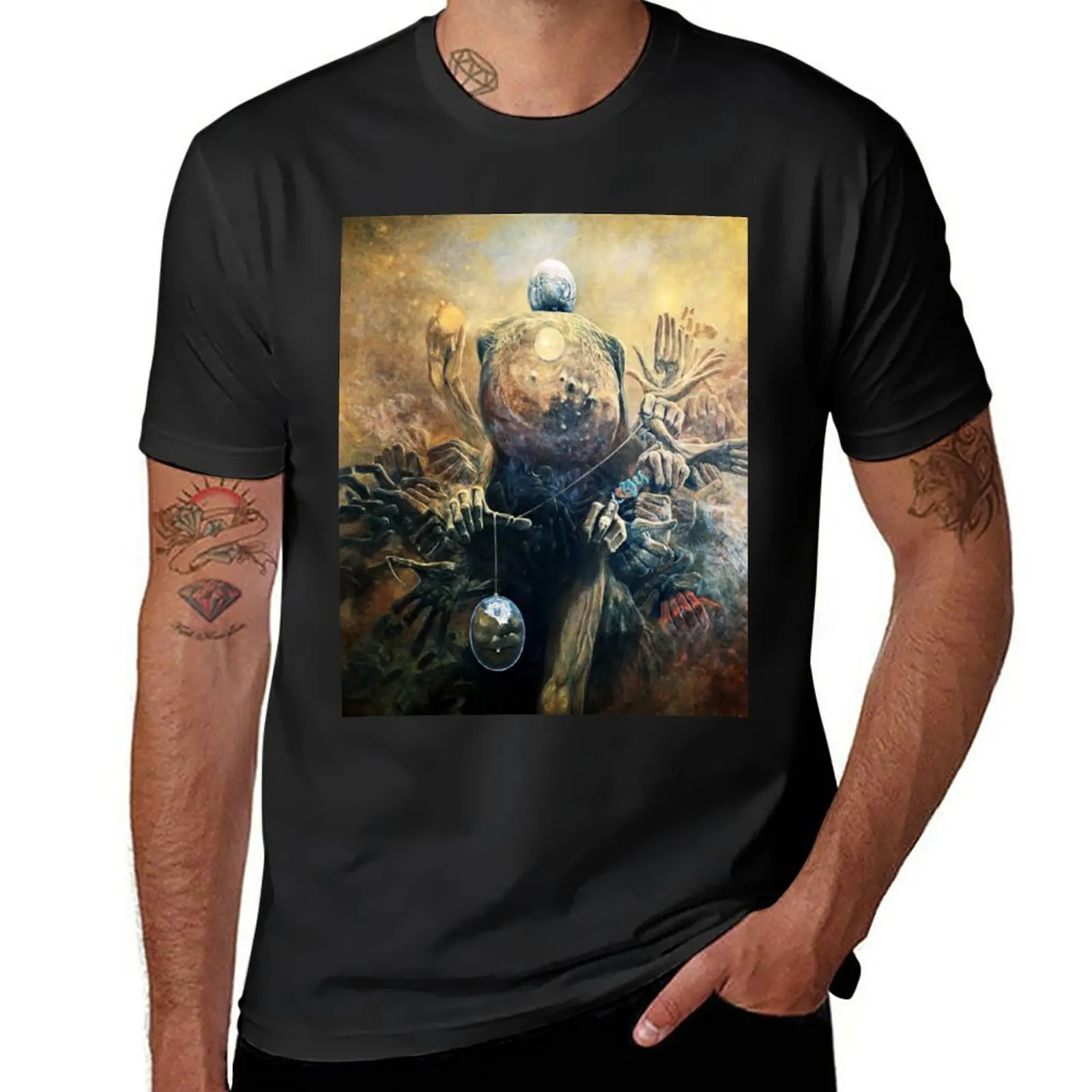 

Untitled, by Zdzisaw Beksiński T-Shirt quick drying for a boy tops customs mens graphic t-shirts hip hop