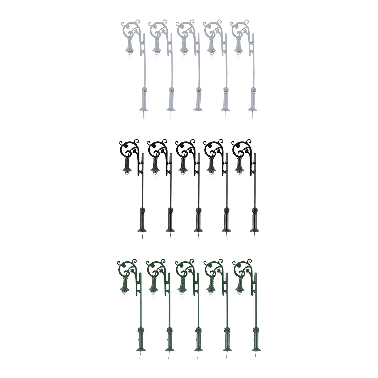 

5x model railway lamp garden street lamp 1:87 Outdoor Pathway