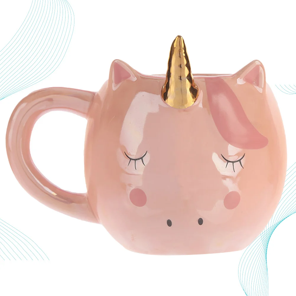 

Adorable Pink Unicorn Ceramic Mug Cup Stylish Drinkware for Home Coffee Shop Restaurant Daily Use Fashionable Gift Idea