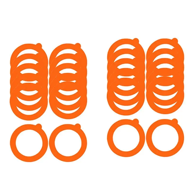 GTBL 24 Pack Silicone Replacement Gasket, Airtight Rubber Seals Rings For Mason Jar Lids, Leak-Proof Canning Silicone, Orange