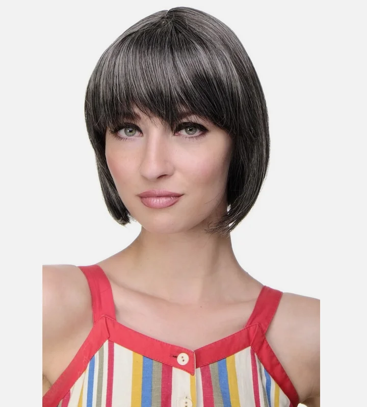 ПАРИК ME UP - Боб Сексуальный прямой парик с бахромой Коричнево-Серый-Hairstyle Mix- ПАРИК ME UP - Боб Сексуальный прямой парик с бахромой Коричнево-Серый-Hairstyle Mix-