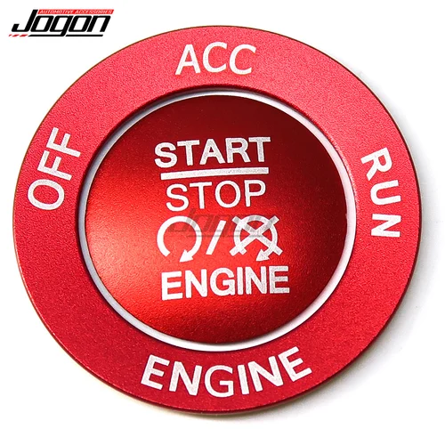 Imagen 2 del producto Cubierta del botón de encendido de arranque y parada de motor de coche, decoración Interior para Dodge Durango Charger Challenger Chrysler Grand Cherokee Ram 1500