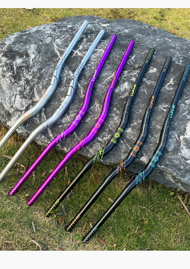 LUNJE  new Bicycle Handlebar 7075 Luminum Alloy Plating CNC MTB Handlebar 31.8*780mm Mountain Bike Handle Bar Bicycle Part