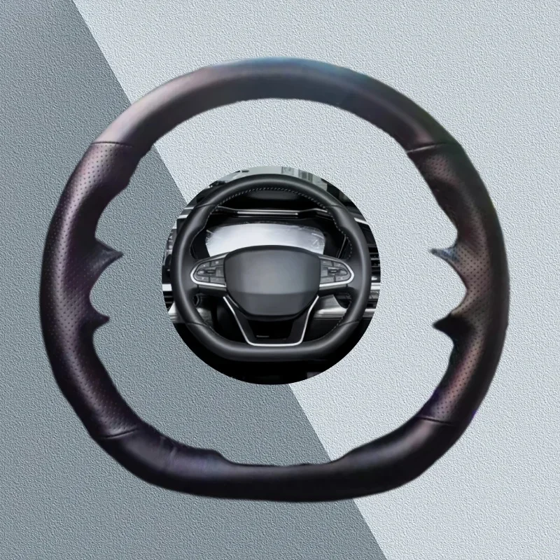 

Чехол на руль автомобиля на заказ для Geely Tugella Atlas Pro Binray Preface Galaxy, аксессуары для салона автомобиля из искусственной кожи