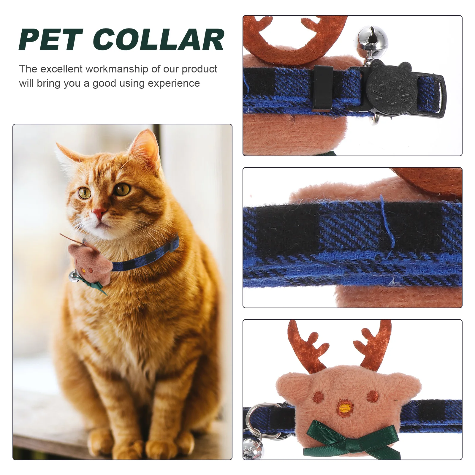 

2 Pcs Christmas Decoration Pet Collar Dog Collars Cat Holiday Clothing Bowtie Adjustable