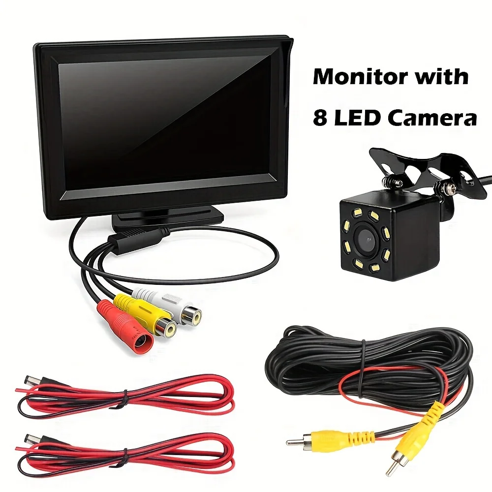 Backup Camera Car Rear View Camera Kit 4.3 Inch  Monitor with Reverse Camera LED Night Vision Parking Assistant for Car Pickup