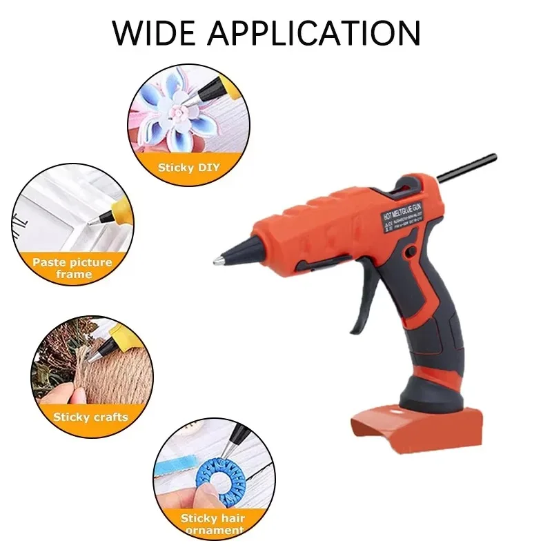 Cordless Hot Glue Gun for Milwaukee 18V Battery with 30pcs 7mm Sticks 30s Quick Preheat for Arts & Crafts & DIY (No Battery)