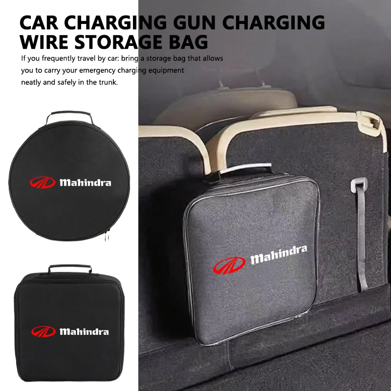 Bolsa de Almacenamiento para Cable de Carga de Vehículos Eléctricos Mahindra, Impermeable, Organizador de Pistola de Carga Recargable, KUV100 ‌   Roxor ‌   Pik Up Bolero Thar XUV700 ‌