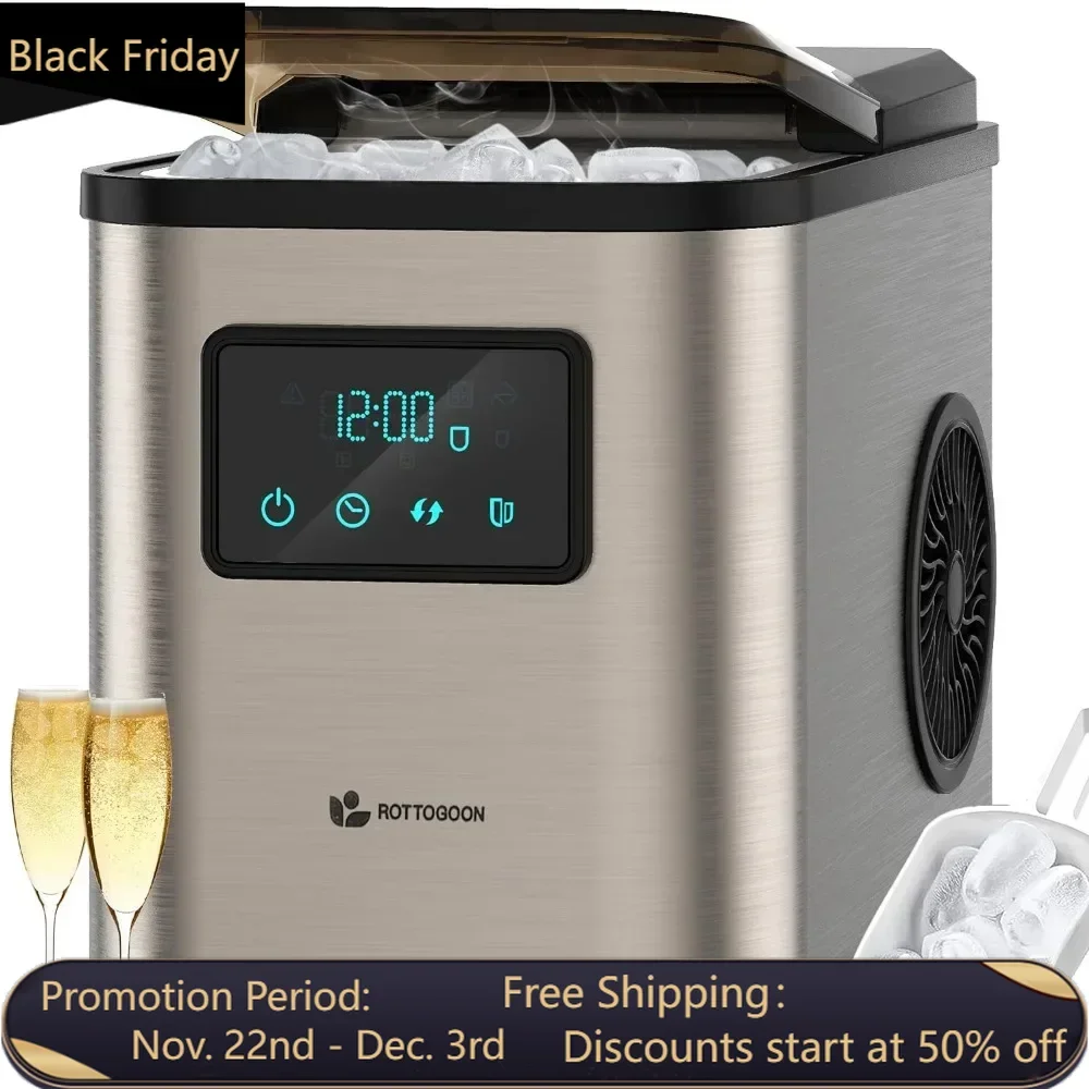 

Ice Maker Countertop, Portable Ice Maker Machine, 28lbs/24Hrs, with Self Cleaning, Time Reservation, Include Scoop & Basket