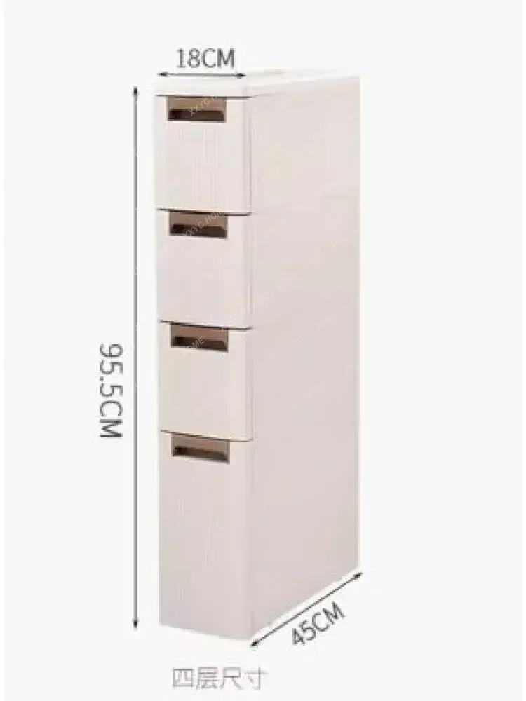 19cm Drawer Type Slotted Storage Cabinet Kitchen Storage Cabinet Bathroom Gap Shelf Plastic Narrow Side Cabinet